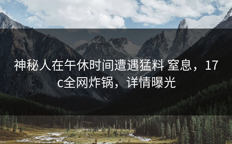 神秘人在午休时间遭遇猛料 窒息，17c全网炸锅，详情曝光